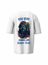 Radha Krishna Spiritual White Unisex Oversized T-Shirt